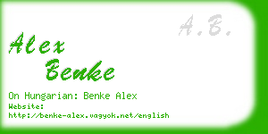 alex benke business card